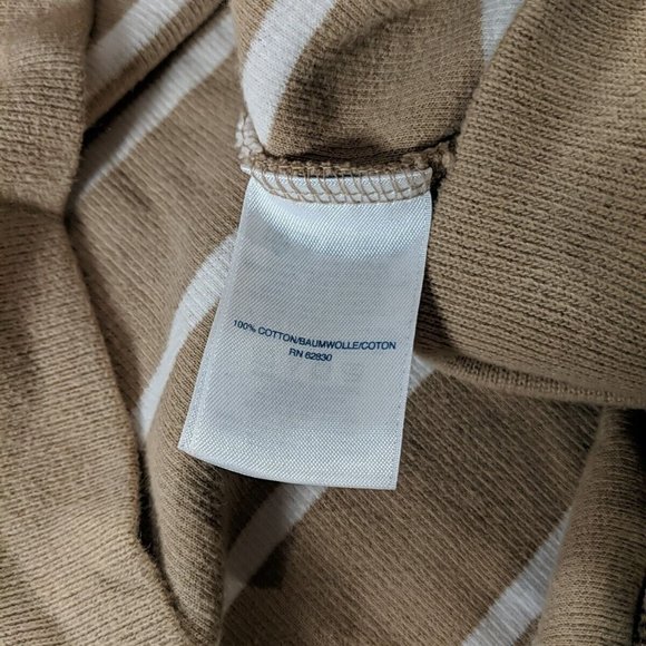 Land's End Quarter 1/4 Zip Pullover Sweater Beige Tan Striped Long Sleeve XXL 2X - Picture 7 of 14